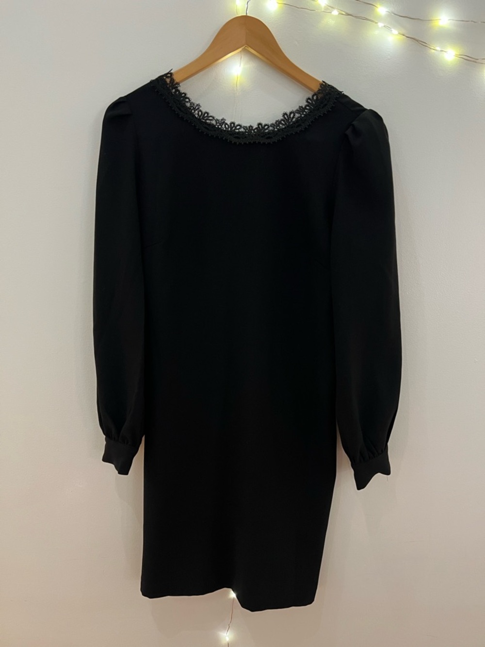FRNCH Paris Lace trimmed black mini dress